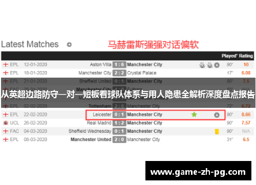 从英超边路防守一对一短板看球队体系与用人隐患全解析深度盘点报告 从英超边路防守一对一短板看球队体系与用人隐患全解析深度盘点报告